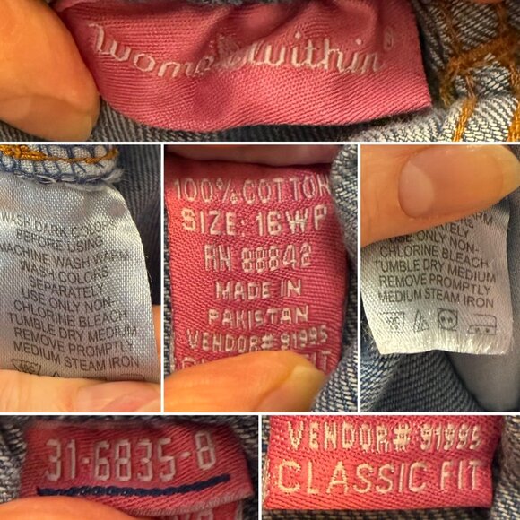 Woman Within Classic Fit Jeans 16WP Blue Denim Pull-On New with Defects - Picture 7 of 10